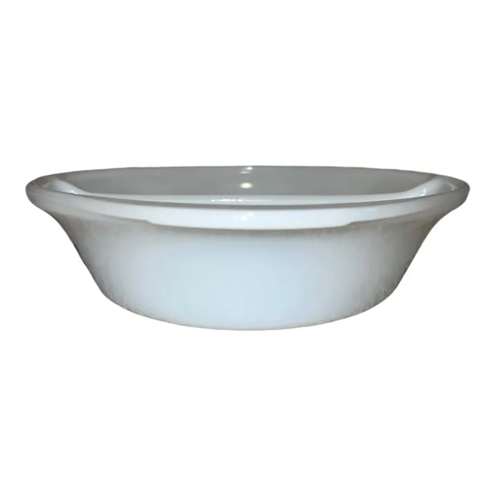 Glasbake J-239 Divided Casserole White Floral Milk Glass Casserole Dish Vintage
